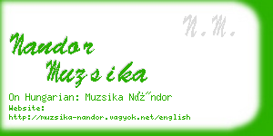 nandor muzsika business card